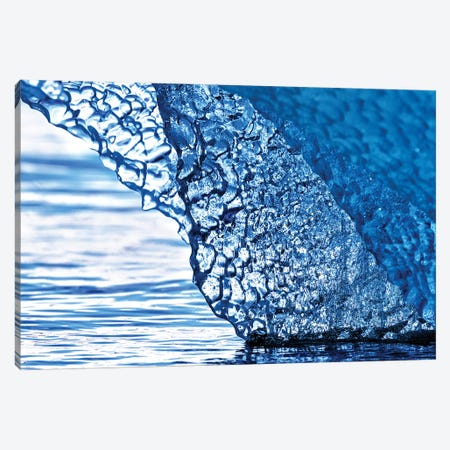 Detail Of Blue Glacial Ice At The Base On An Iceberg, Svalbard Canvas Print #JRX172} by Jane Rix Canvas Art Print