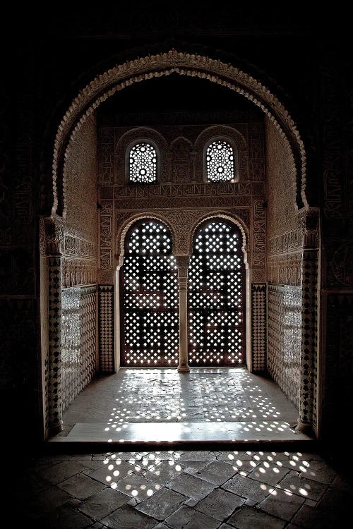 Arabesque Window In Sunlight, Alhambra, Spain