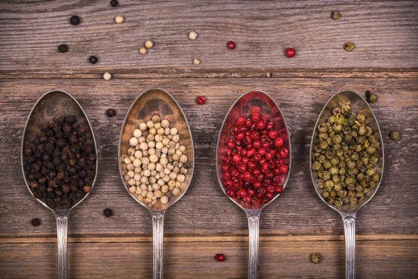 Still Life Photography: Peppercorns On Silver Spoons by Jane Rix