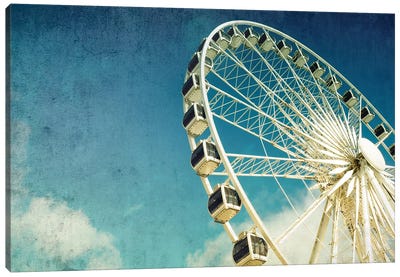 Ferris Wheel, Retro Style With Texture Canvas Art Print - Ferris Wheels