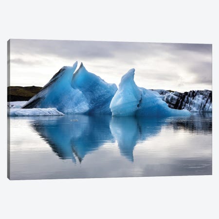 Blue Icebergs, Jokulsarlon Glacial Lagoon, Iceland Canvas Print #JRX198} by Jane Rix Canvas Print