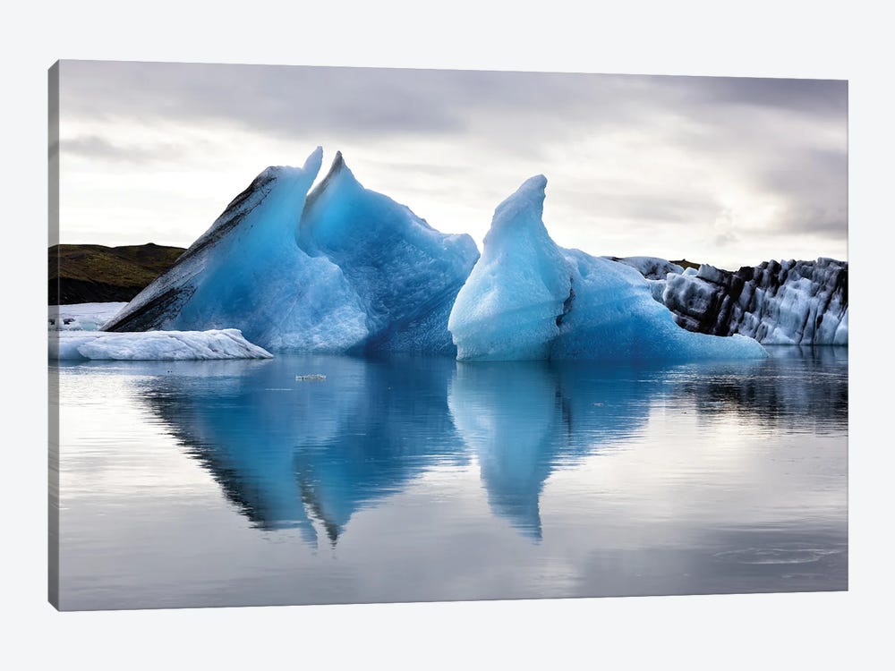 Blue Icebergs, Jokulsarlon Glacial Lagoon, Iceland by Jane Rix 1-piece Canvas Artwork