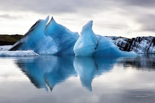 Glaciers & Icebergs: Blue Icebergs, Jokulsarlon Glacial Lagoon, Iceland by Jane Rix