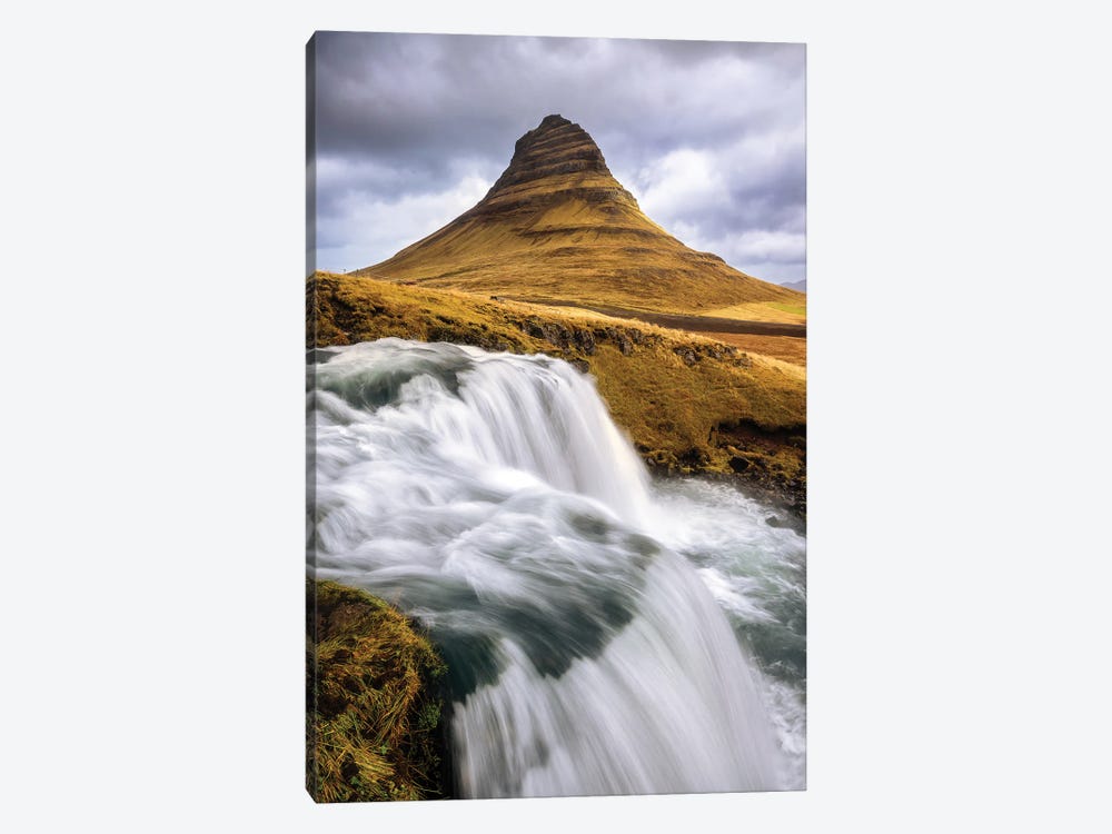 Kirkjufell Mountain And Waterfall, Snaefellsnes Peninsula, Iceland 1-piece Canvas Wall Art