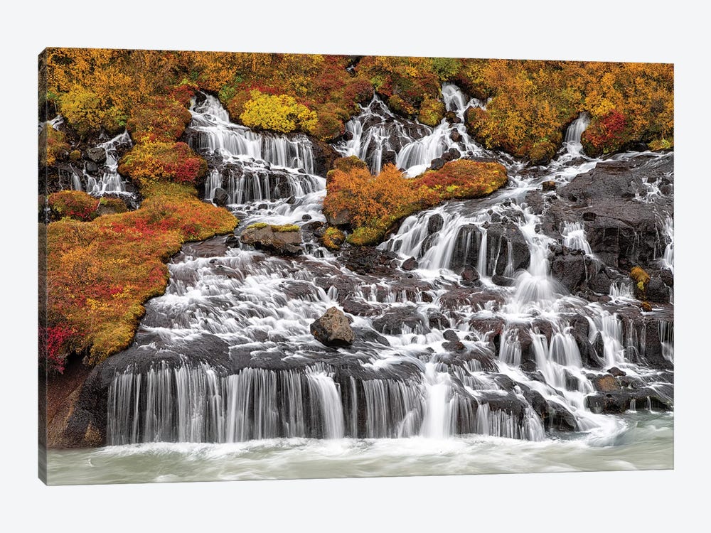Hraunfossar Waterfall Iceland by Jane Rix 1-piece Canvas Art