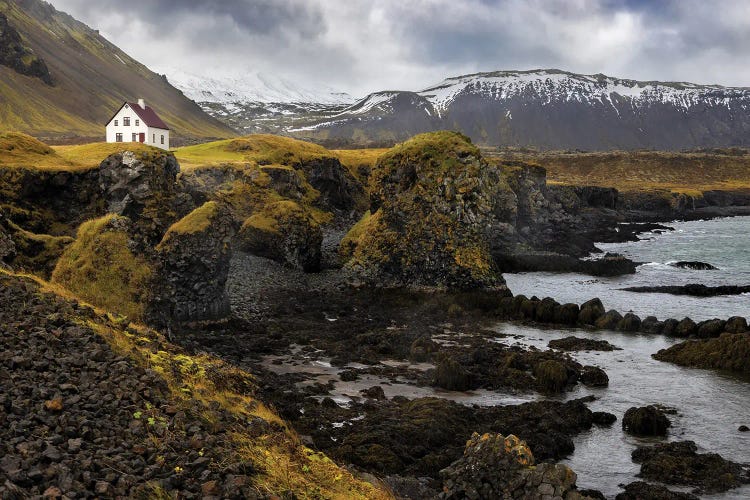 Arnarstapi Landscape With Cottage Iceland