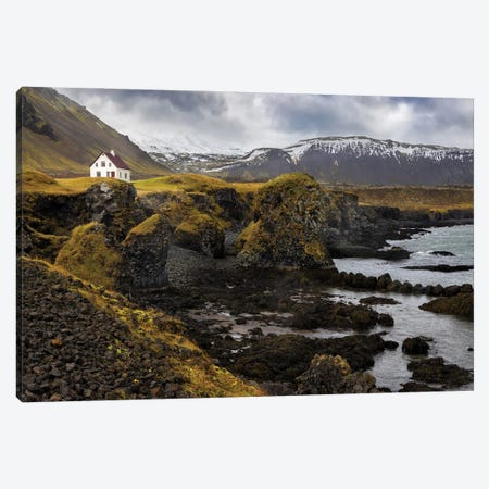 Arnarstapi Landscape With Cottage Iceland Canvas Print #JRX208} by Jane Rix Canvas Art Print