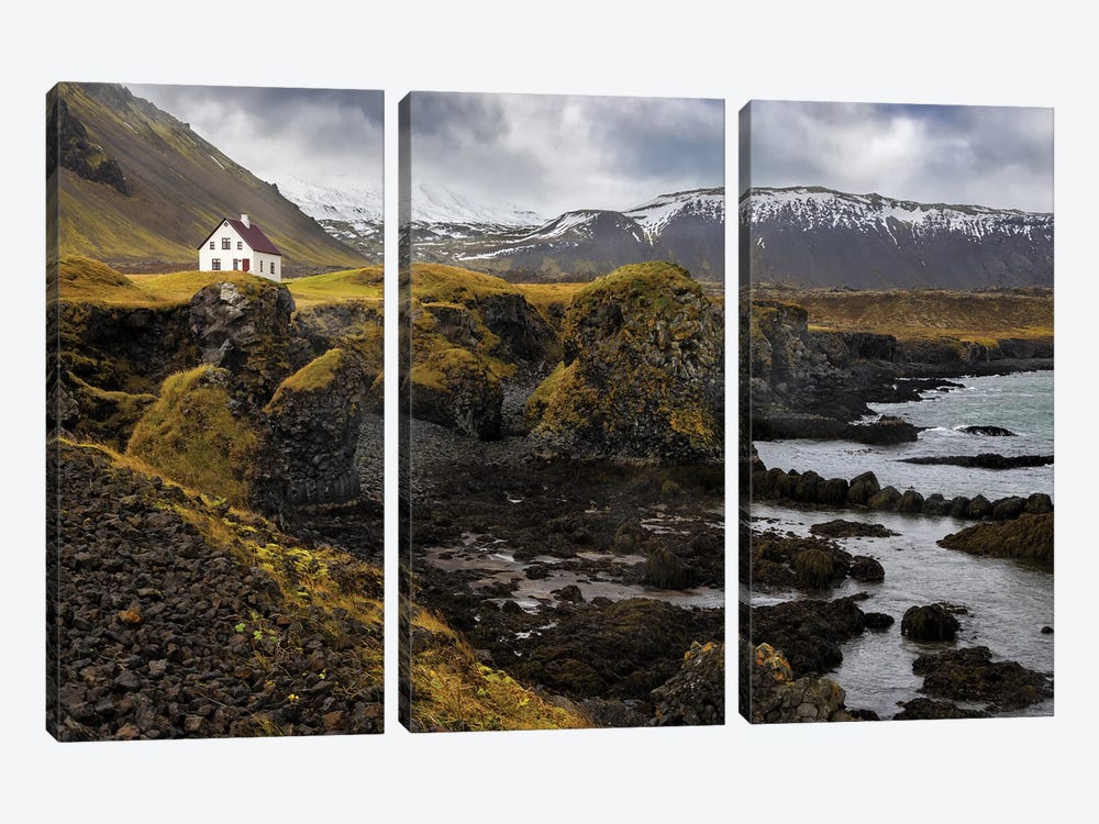 Arnarstapi Landscape With Cottage Iceland by Jane Rix 3-piece Art Print