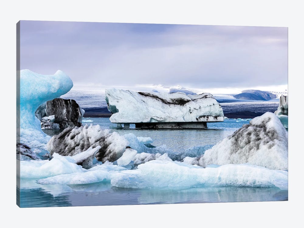Icebergs In Jokulsarlon Glacial Lagoon Iceland by Jane Rix 1-piece Canvas Artwork