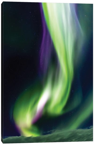 Northern Lights Corona Iceland Canvas Art Print - Aurora Borealis Art