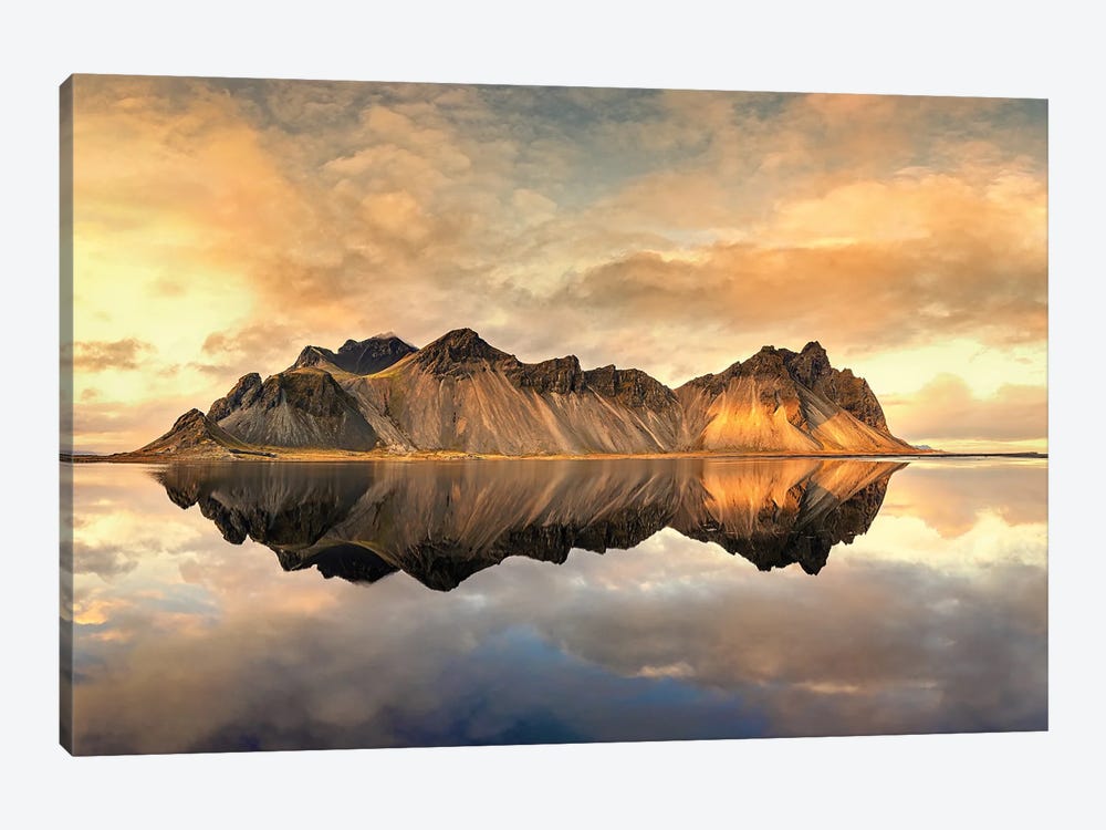 Sunset At Vestrahorn With Mirror Reflection Iceland by Jane Rix 1-piece Canvas Art