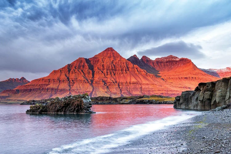 The Bulandstindur, Or Pyramid Mountain At Sunrise, Iceland