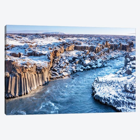 Aldeyjarfoss Waterfall And Basalt Columns, Iceland Canvas Print #JRX221} by Jane Rix Canvas Art Print