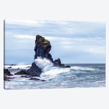 Rough Seas At Djupalonssandur Beach, Iceland Canvas Print #JRX224} by Jane Rix Canvas Art