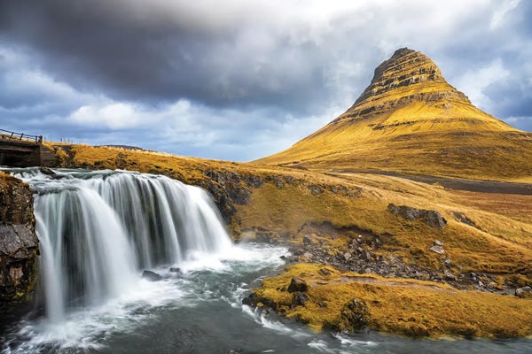 Kirkjufell: Kirkjufell Mountain And Waterfall, Iceland by Jane Rix