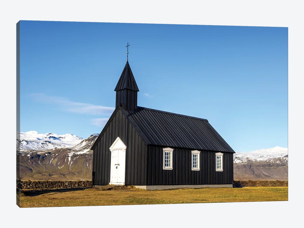 Budir Black Church, Iceland by Jane Rix 1-piece Canvas Wall Art