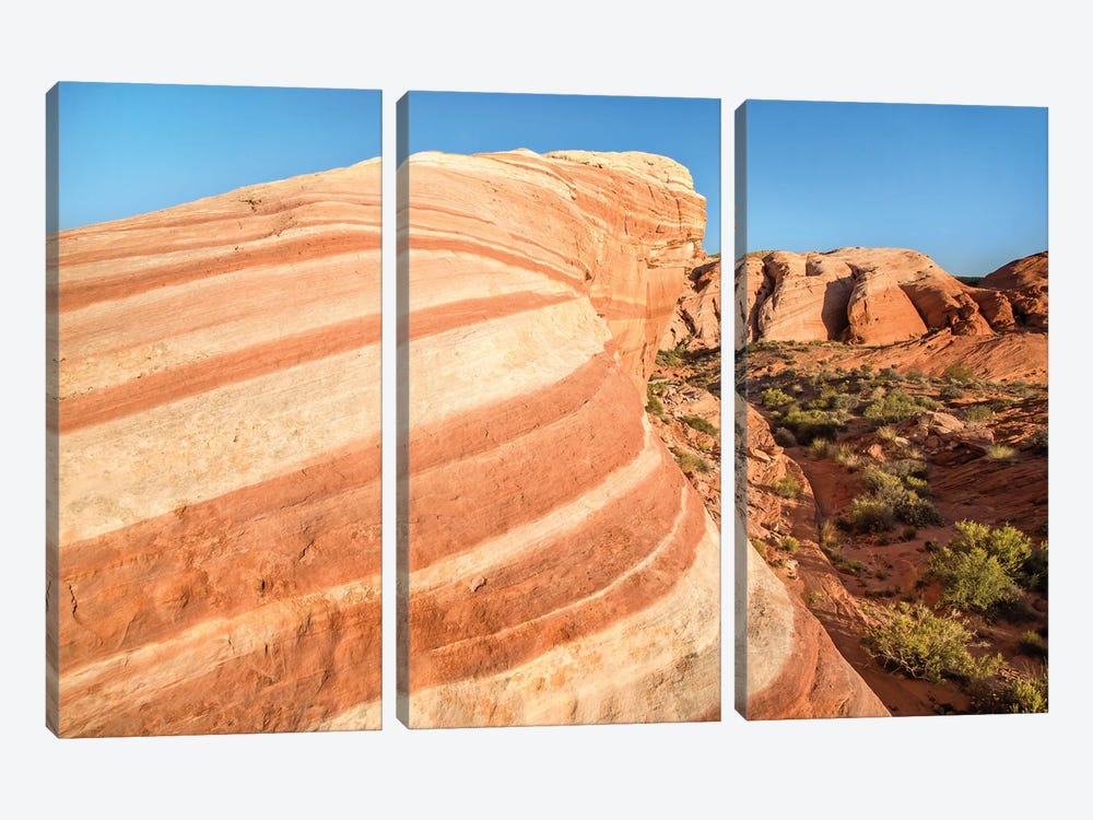 Wave Rock In The Valley Of Fire, Nevada by Jane Rix 3-piece Art Print