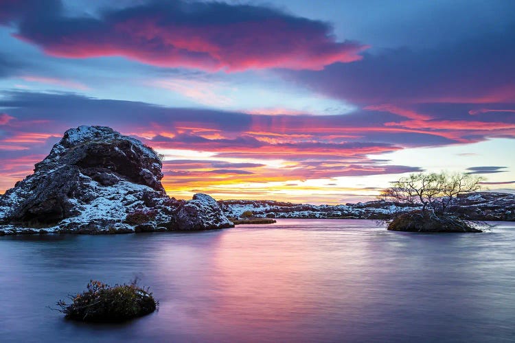 Lake Myvatn At Sunset, Iceland