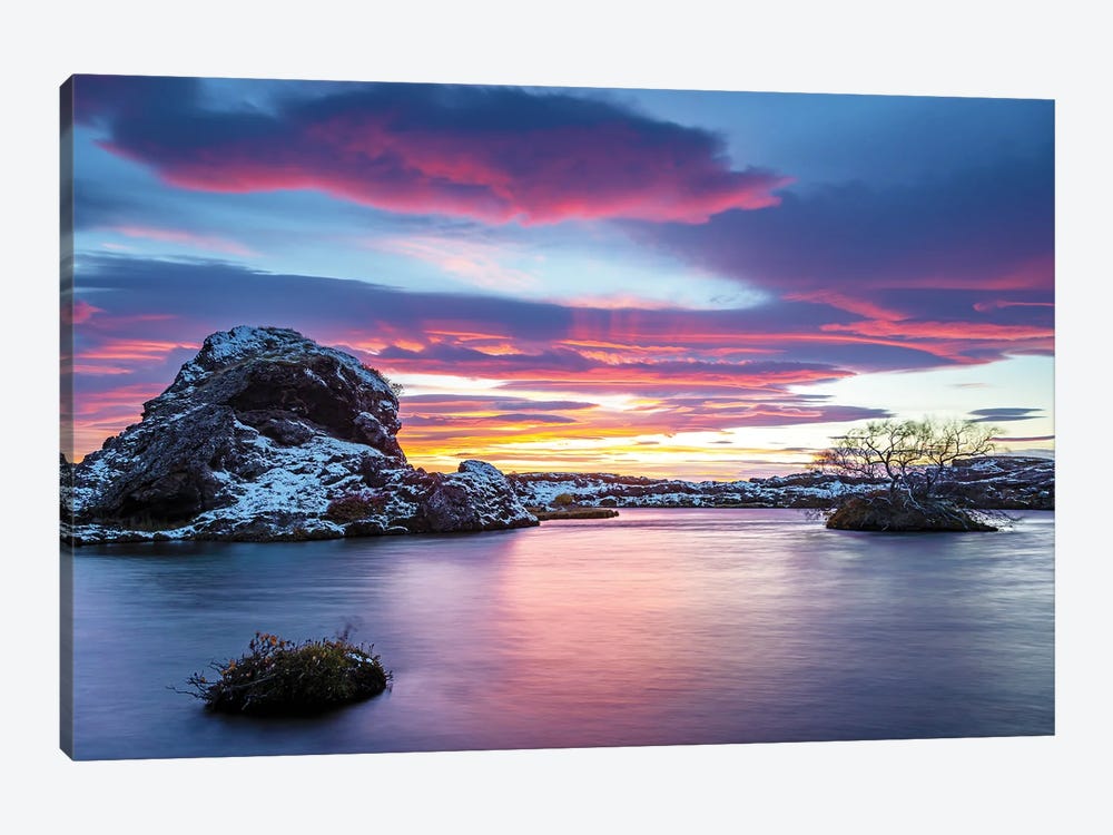 Lake Myvatn At Sunset, Iceland by Jane Rix 1-piece Art Print
