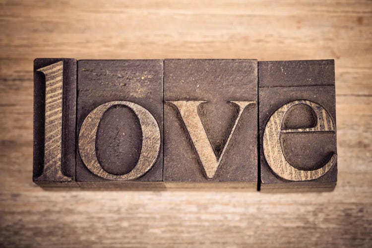 Printing Blocks Spelling Love