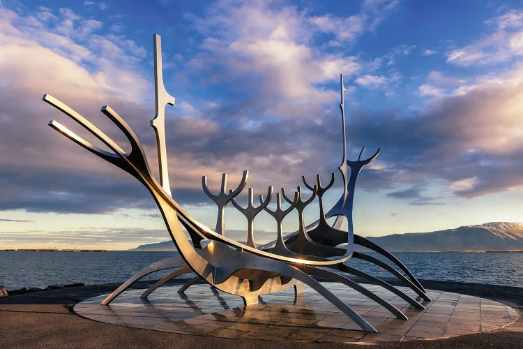 The Sun Voyager At Sunrise, Reykjavik Waterfront, Iceland