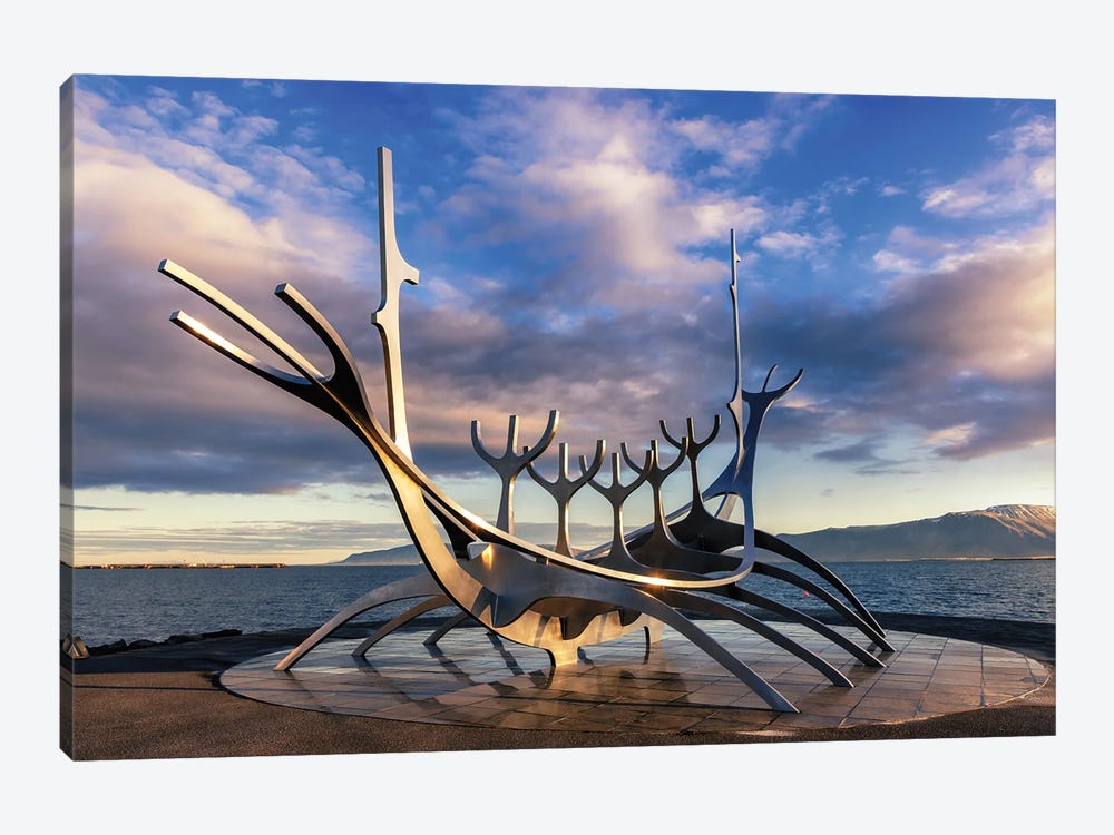 The Sun Voyager At Sunrise, Reykjavik Waterfront, Iceland by Jane Rix 1-piece Art Print
