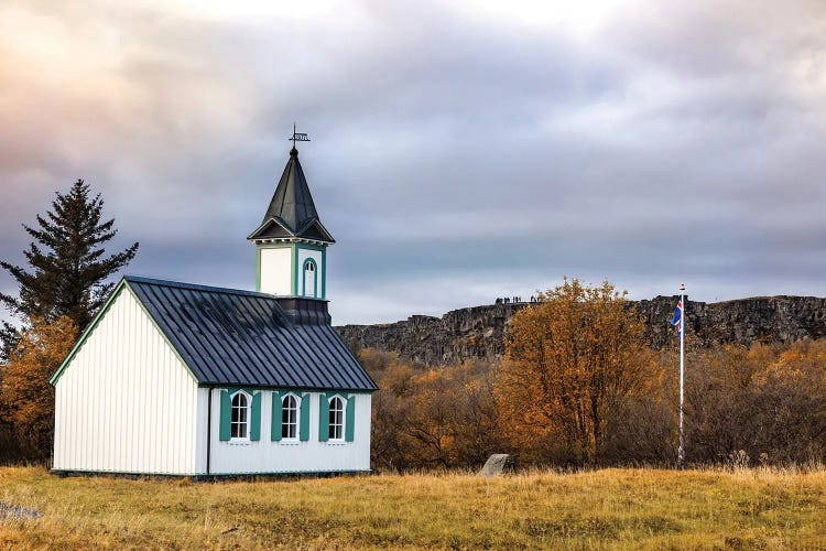 Pingvellir Church, Iceland In Autumn