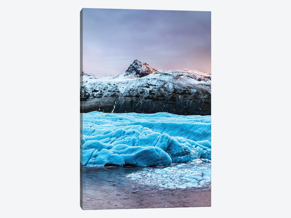 Svinafellsjokull Glacier Landscape And Snow-Covered Mountains, Iceland by Jane Rix 1-piece Canvas Art