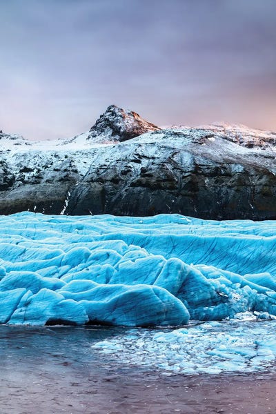 Layered Landscapes: Svinafellsjokull Glacier Landscape And Snow-Covered Mountains, Iceland by Jane Rix