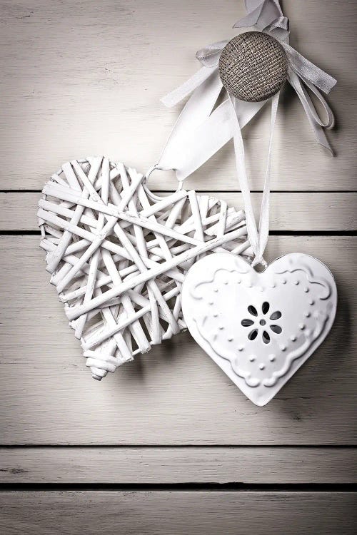 Vintage Hearts In Retro Sepia Tones by Jane Rix wall art