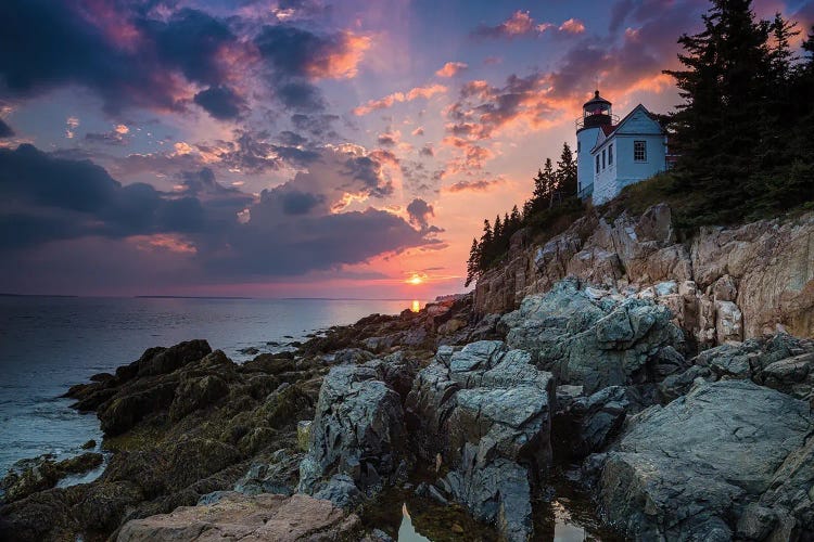 Bass Harbor Lighthouse And Sunset, Mount Desert Island, Maine