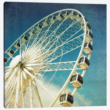 Ferris Wheel, Retro Style Canvas Print #JRX267} by Jane Rix Canvas Wall Art