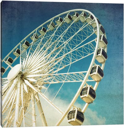 Ferris Wheel, Retro Style Canvas Art Print - Ferris Wheels