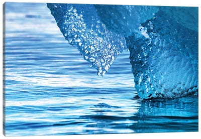 Blue Iceberg Detail, Arctic Sea Canvas Art Print - Glacier & Iceberg Art
