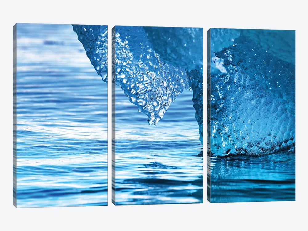 Blue Iceberg Detail, Arctic Sea by Jane Rix 3-piece Art Print