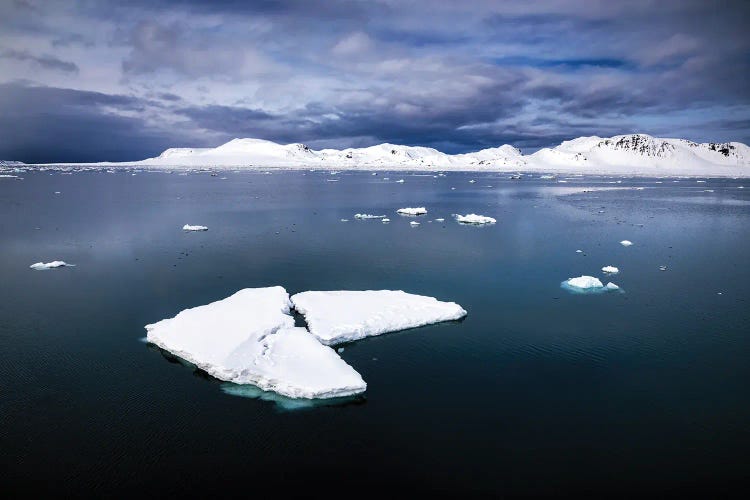 Ice Floes And Mountains, Svalbard