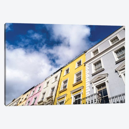 Notting Hill Colourful Houses Canvas Print #JRX280} by Jane Rix Canvas Art Print