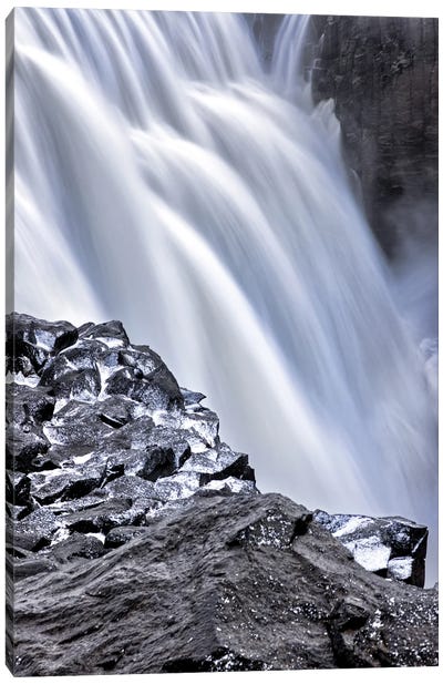 Close Up Detail Of Dettifoss Waterfall, Iceland Canvas Art Print - Jane Rix
