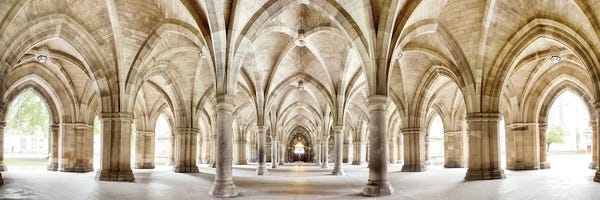 Columns: Glasgow University Cloister Panorama by Jane Rix