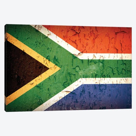 Vintage South African Flag Canvas Print #JRX29} by Jane Rix Canvas Artwork
