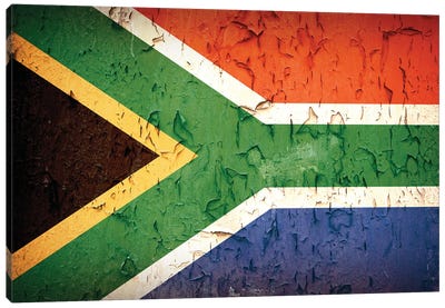 Vintage South African Flag Canvas Art Print - South Africa