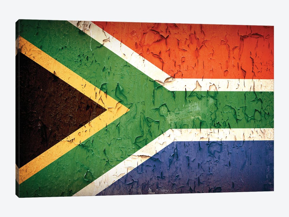 Vintage South African Flag by Jane Rix 1-piece Canvas Artwork