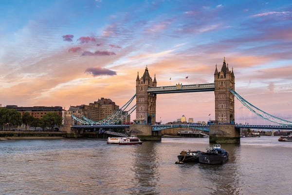 Tower Bridge: Tower Bridge At Dusk, London by Jane Rix