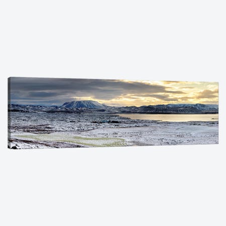Volcano Craters At Lake Myvatn, Sunrise In Iceland Canvas Print #JRX308} by Jane Rix Canvas Wall Art