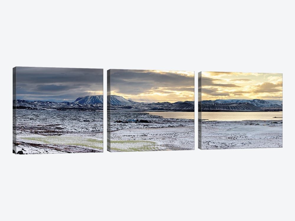Volcano Craters At Lake Myvatn, Sunrise In Iceland by Jane Rix 3-piece Canvas Artwork
