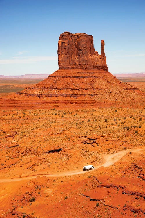 Butte With Truck, Monument Valley