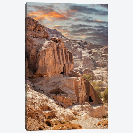 Sunset At The Lost City Of Petra, Jordan Canvas Print #JRX316} by Jane Rix Canvas Wall Art