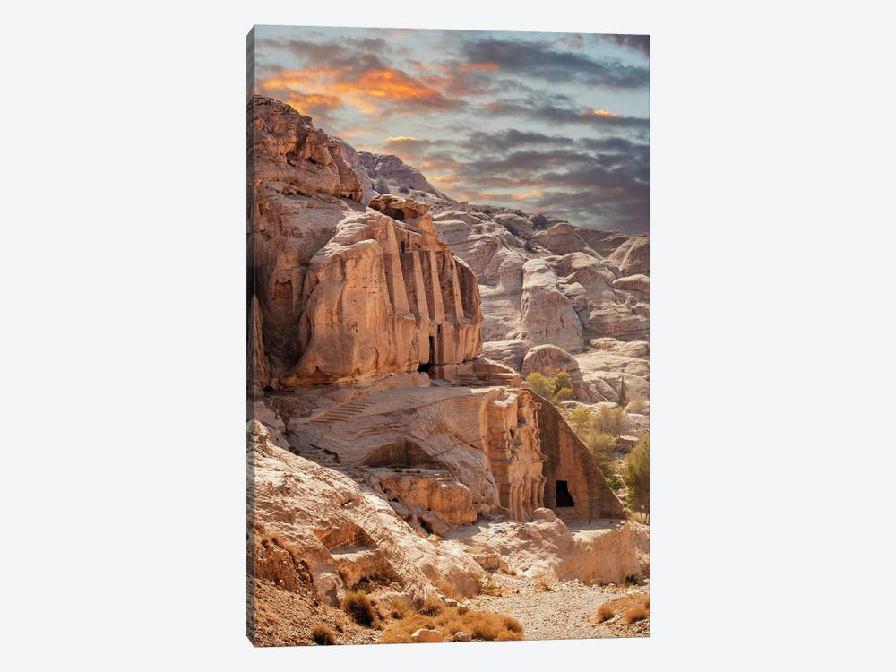 Sunset At The Lost City Of Petra, Jordan by Jane Rix 1-piece Canvas Print