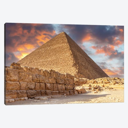 Pyramid Of Giza, Cairo, At Sunset Canvas Print #JRX317} by Jane Rix Canvas Wall Art