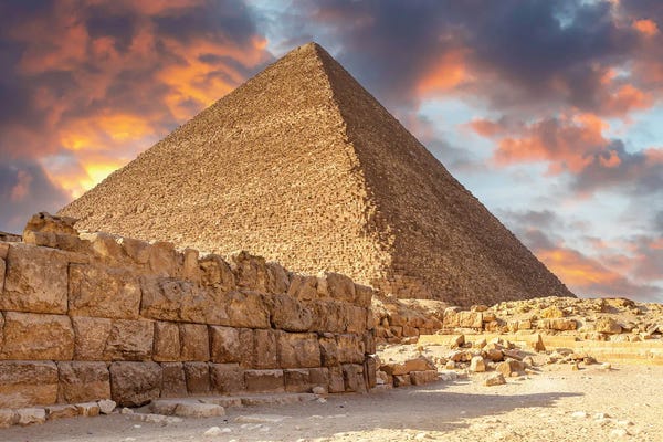 Cairo: Pyramid Of Giza, Cairo, At Sunset by Jane Rix